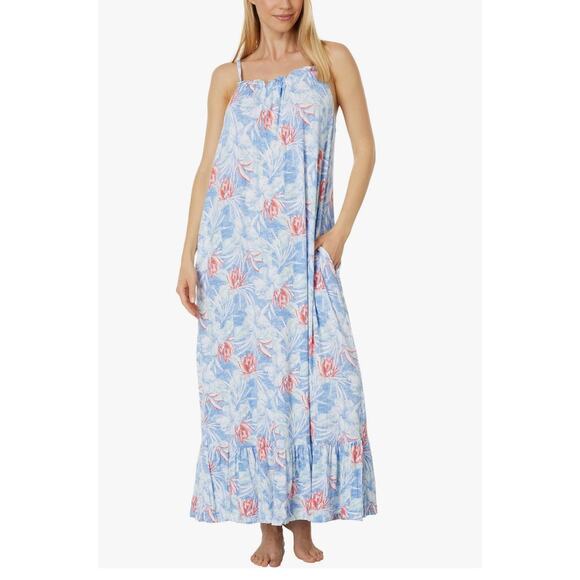 Tommy Bahama Other - $64 Tommy Bahama Sleeveless Maxi Sleep Night Gown Floral Pockets |Womens S, Blue